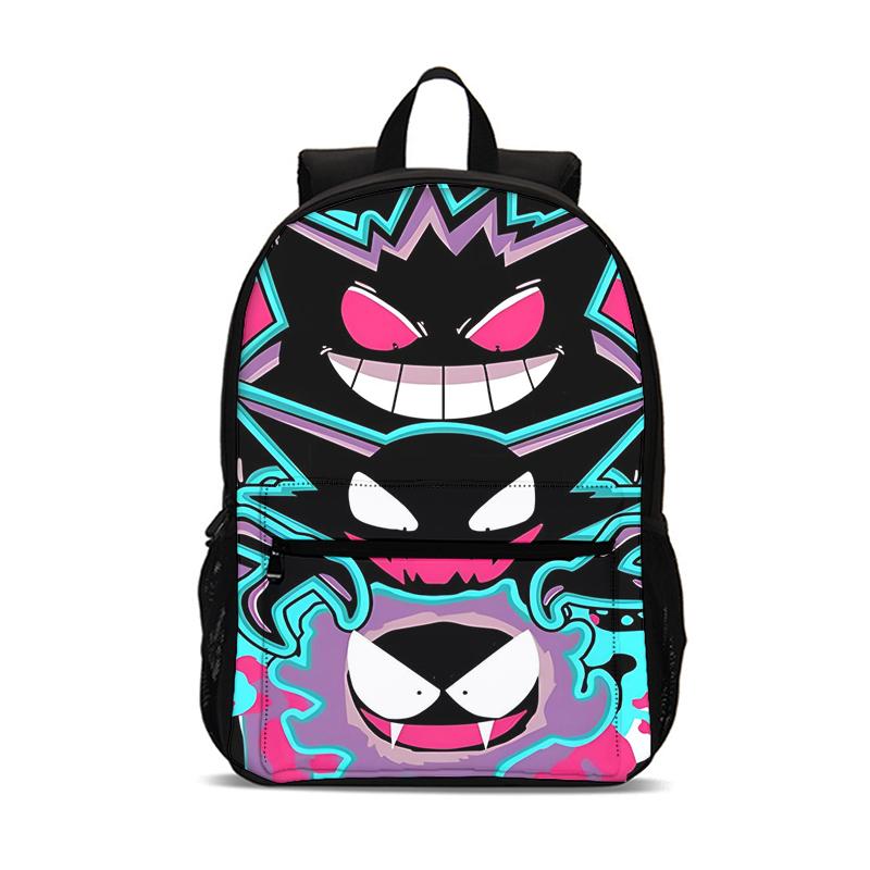 Cartoon G-Gengars Backpack Schoolbag Boys Girls Camping Backpack Lightening Zipper Anime Rucksack for Boys Girls Best Gift