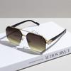 New classic metal square half-frame men's sunglasses fashion trend driving UV protection sunglasses