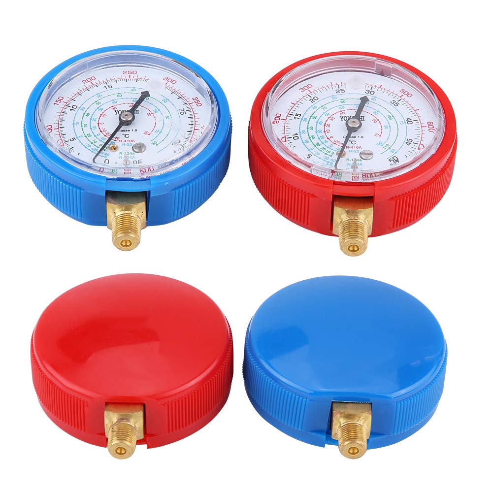 Pair of Air Conditioner Low and High Pressure Gauges, R410A R134A R22