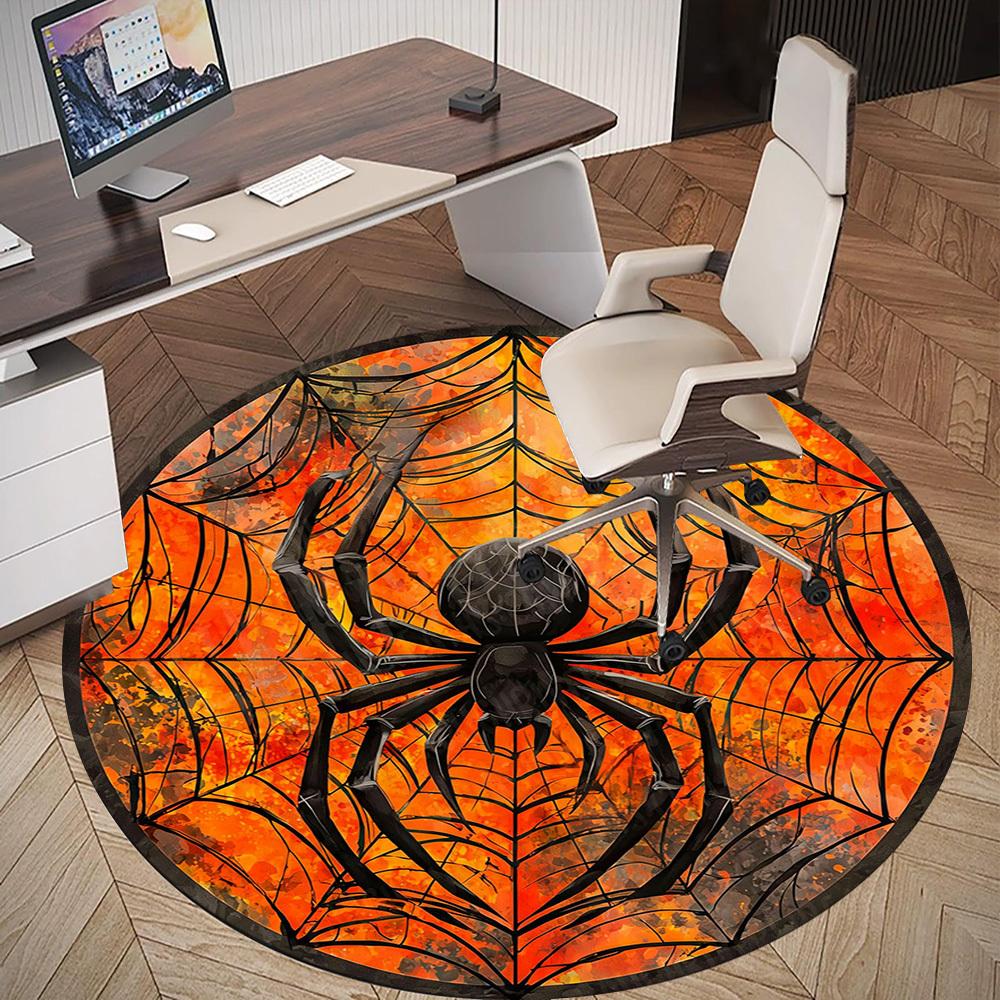 1PC spider web Office Round Area Rug, Under Office Chairs Bedroom Living Room Home Decor, Carpet for Office -1110135