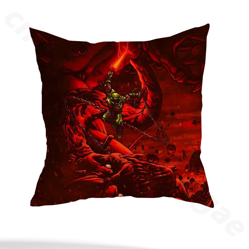 D-Doom Slayer pillowcase casual style decoration, suitable for home decoration (excluding pillow core)