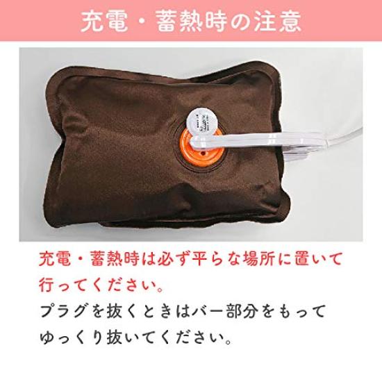 Kosei Hot Water Heat Electric Cold Protection ECO-TANPO Bottle, Rechargeable, Cordless, Storage, Heating, (Brown)