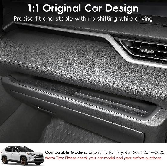 PIFOOG Passenger Storage Organizer Mat Fit For Toyota RAV4 2025 2024      Glove Box Organizer Tray Car Interior Center Console Accessories Silicone