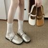 Französischer Stil mit Rock Ein-Wort-Schnalle mit Mary Jane Einzel-Schuhen Damen 2025 Sommer neu vielseitig flachsohlige Retro Abendschuhe