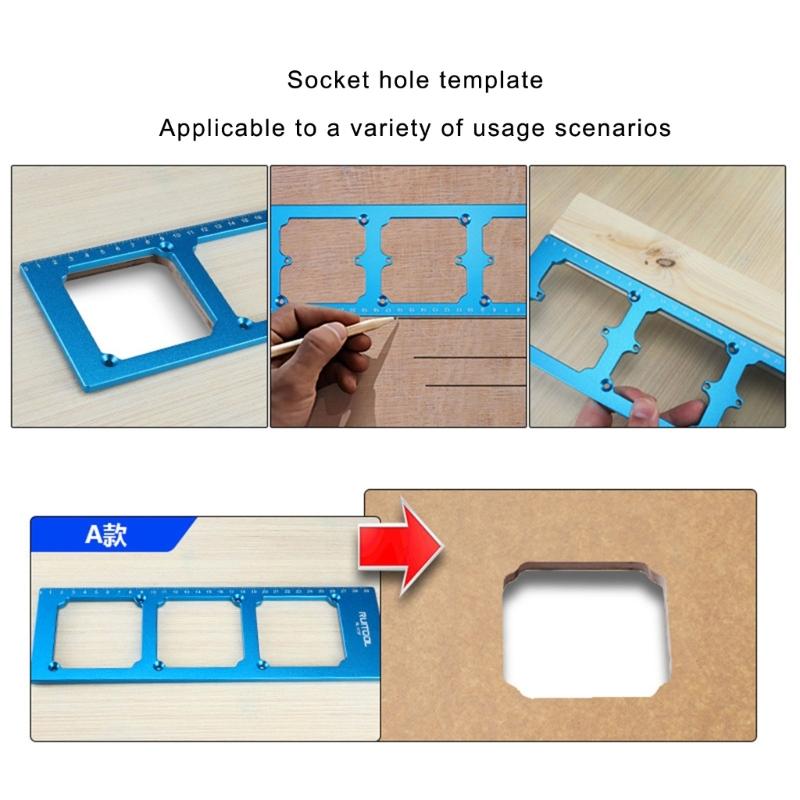 Aluminum Switching Socket Template Tool High Accuracy Provide Excellent Cutout Positioning for 86 Box Outlet Installation