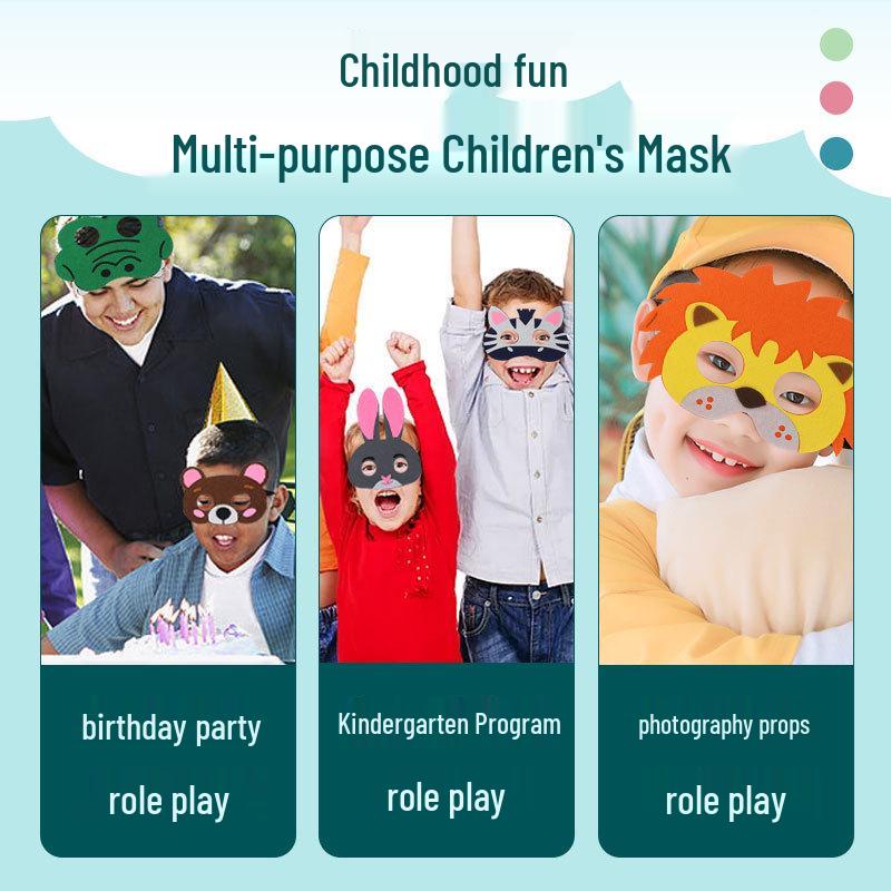 Children's Day Animal Masks: Frog & Tiger Cartoon Eye Masks for Kindergarten Performances