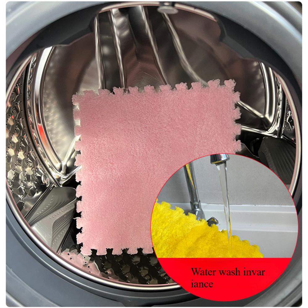 Bedside Plush Carpet Splicing Foam Floor Mat Cutting Winter Warm and Cold Resistant Velvet Texture Tatami Mat Bedroom Living Room Kitchen Home