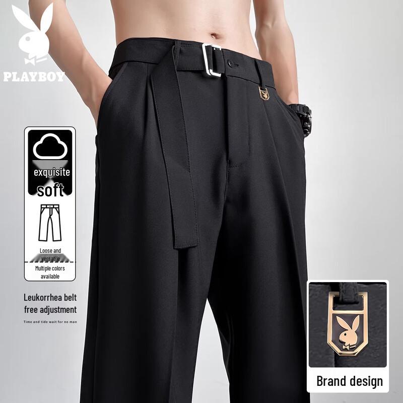 Playboy Men s Loose Straight Leg Casual Dress Pants L