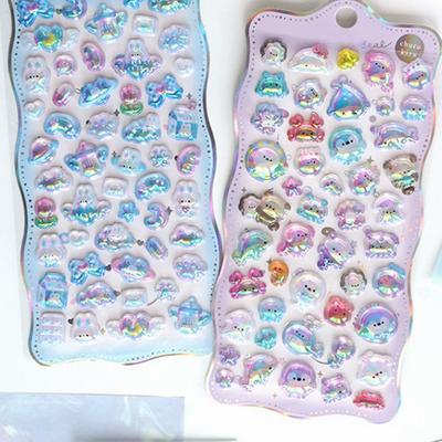 Kawaii 3D reliéfní křišťálová nálepka Roztomilá DIY dekorace na mobilní telefon Nálepka Studentský diář Školní potřeby Dárek
