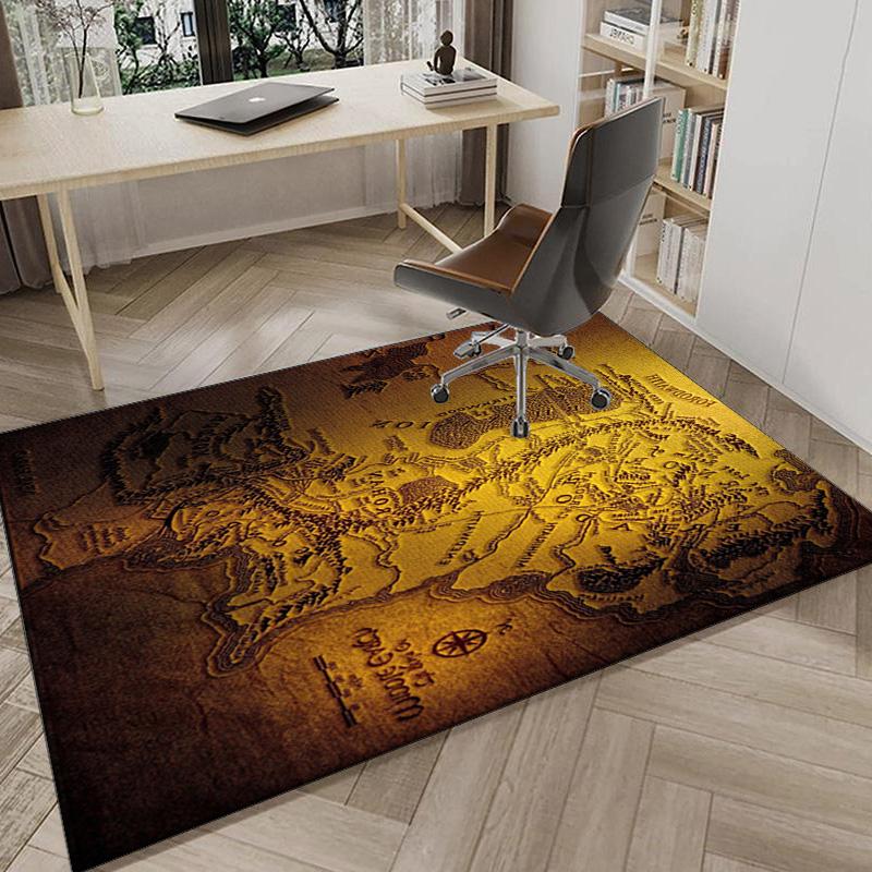 Middle-earth Map Adventure The Lord Carpet, Chair Rug,Rug for Office Bedroom Living Rooms, Doormat Decor Fan Gift Christmas Gift