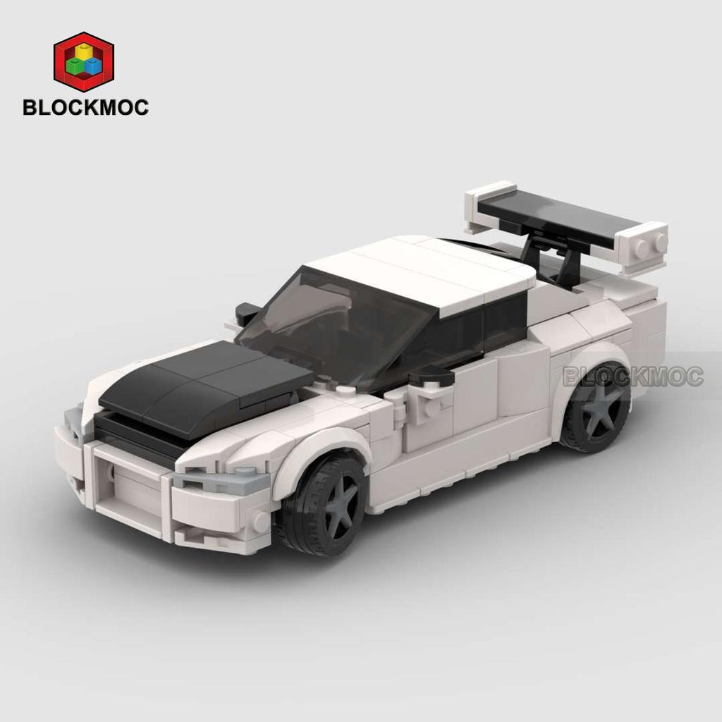 MOC Blocks JDM Fasted Furious Skylinec Gtr R34 S14 350Z R32 GT-R 240z Initial D Racing Sports Car Speed Racer Blocks Toys Boys