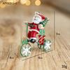 Resin Christmas Ornament Handmade Wrought Iron Christmas Decoration Painted Airplane Santa Claus Elk Tree Pendant