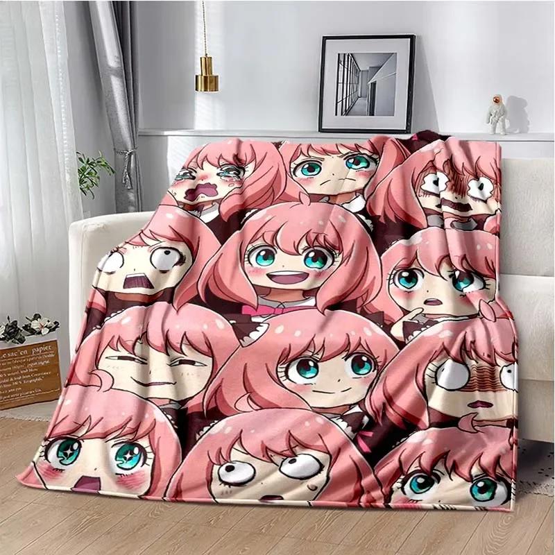 Spy x family Cartoon anime Kawai Throws Blanket Kid Super Home Soft Flannel Blanket for Travel Bedding Blanket for Birthday Gift