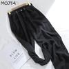 Wide Allmatch Women Leg Fashion Straight Jeans High Waist Adjustable Waist Denim Pants Loose Trousers