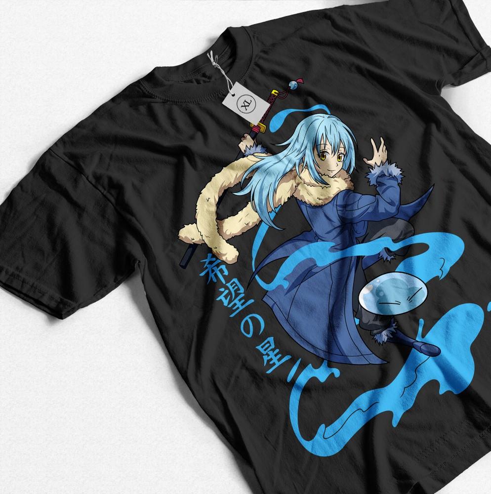 

Slime Rimuru Tempest Short Sleeve T-Shirt Manga Unisex Summer Shirt All Size Unisex T-Shirt L