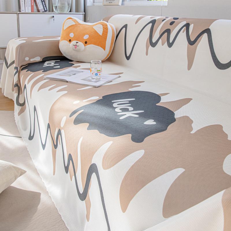 Summer Ice Silk Sofa Towel Stranded All-Inclusive Sofa Cover Dust Cover One-Piece Sofa Cover Cloth Summer Cool and Breathable