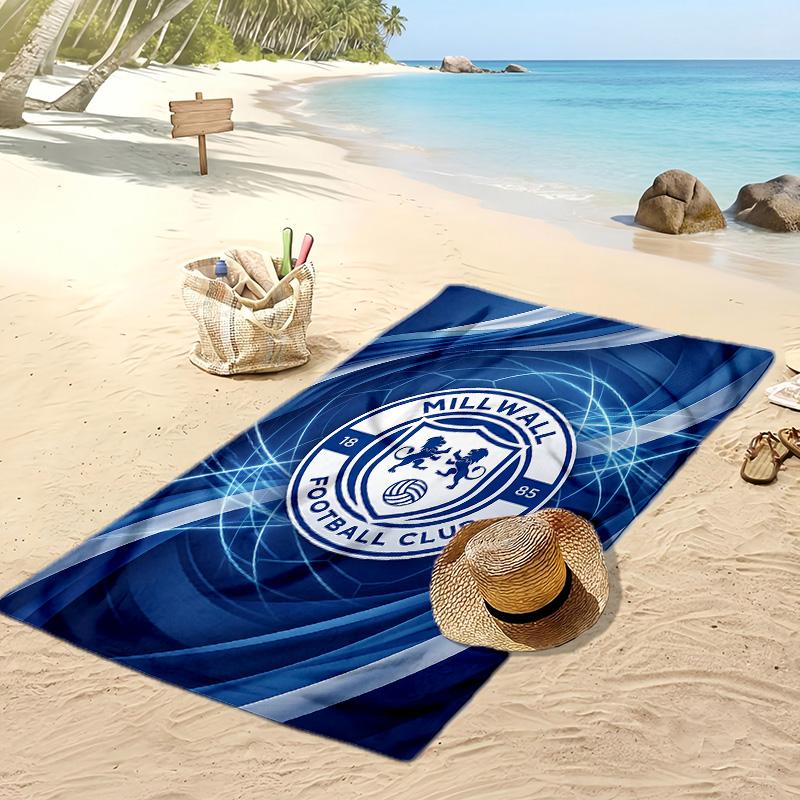 Toalha de Praia Estampa de Futebol Millwall, Toalha Grande Macia de Secagem Rápida para Praia Acampamento Natação