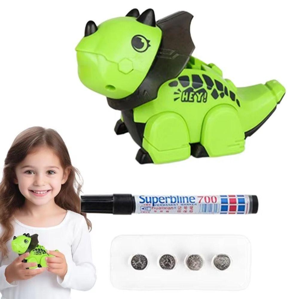 

Electric Wind Up Dinosaur Robot Educational Draw Lines Follow Toy Kid Gifts Style 1