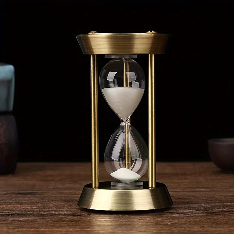 

1pc Elegant 10-Minute Bronze Sand Timer Vintage Glass Metal No Batteries Home Office Desktop Decor Ideal Gift Idea 10min