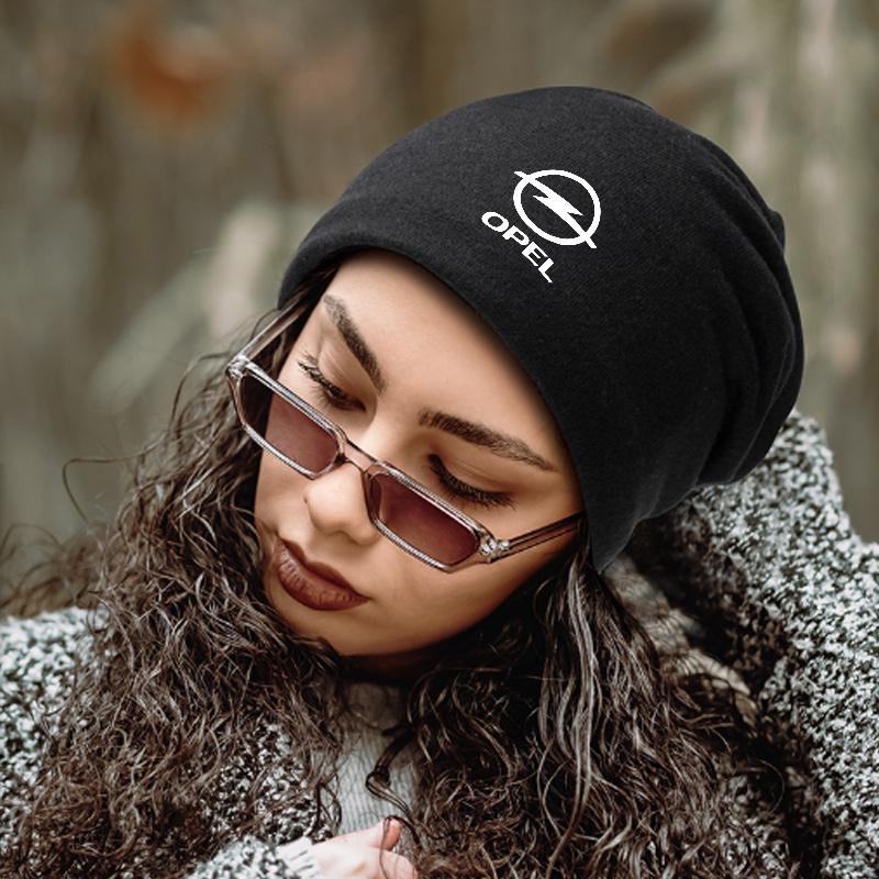Beanie Hat Autumn Winter Elastic Casual Hat Outdoor Sport Headscarf For Opel Astra J G Insignia Corsa D Vectra C car sticker