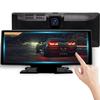 HUAJUN Dash CarPlay Android Auto Front and Rear Integrated Car Audio and Smartphone Cast Video App Adjustable Guideline Easy Installation Mirror-Style