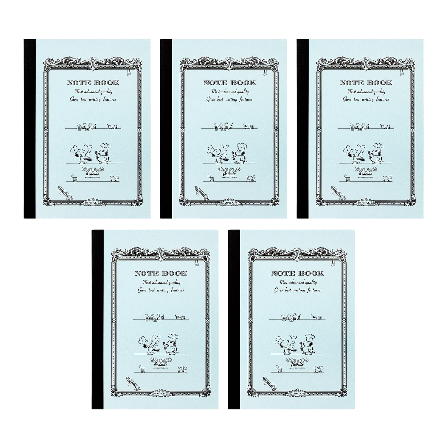 Блокнот Apica CD Notebook PEANUTS COP Олаф Набор A5 CDP11OL5T 5 шт. синий