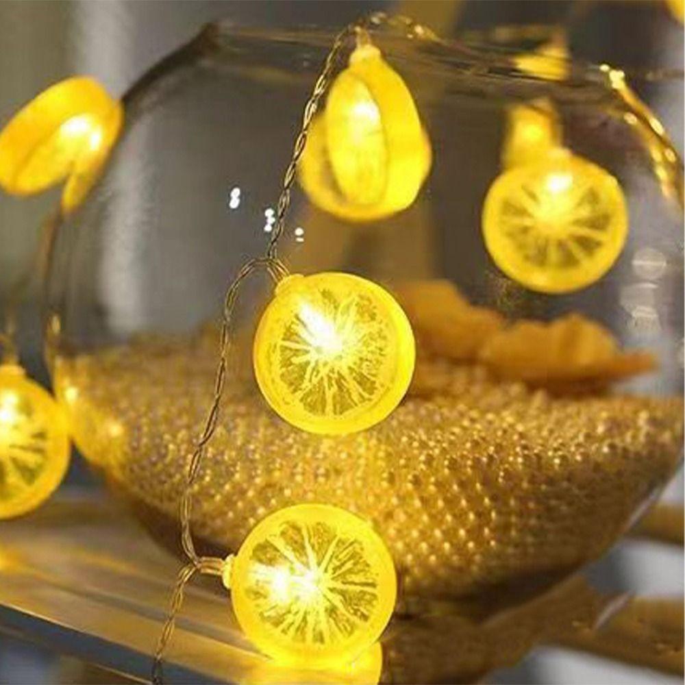 Waterproof LED Lemon String Light Romantic Atmosphere Lamp Party Ornament Garland Light  Bedroom