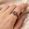 Artistic Sewing Machine Pattern Rings Sturdy Alloy Craftsmanship