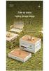 Extra Large Folding Outdoor Camping Storage Box with Wood Lid and Side Opening for Car Trunk 