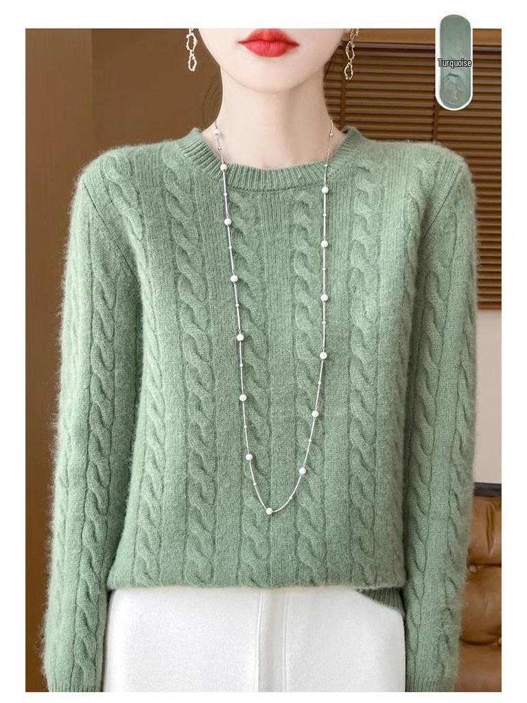 Γυναικείο Πουλόβερ 100% Καθαρού Μαλλιού, Στρογγυλή Λαιμόκοψη, Πυκνωμένο, Μαλακό Πουλόβερ - Ευέλικτη Μόδα για Φθινόπωρο και Χειμώνα