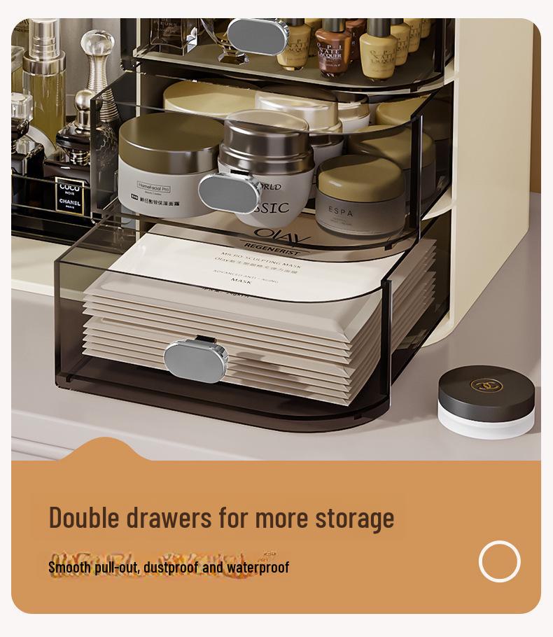 Large Capacity Multifunctional Dustproof Storage Box for Cosmetics and Skincare