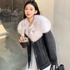 Winter new fur integrated imitation fox fur imitation fur navy collar fashion warm jacket women's locomotive coat