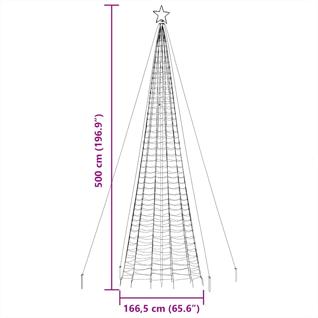LED Christmas Tree with Ground Spikes 1534 LEDs Blue 500 cm