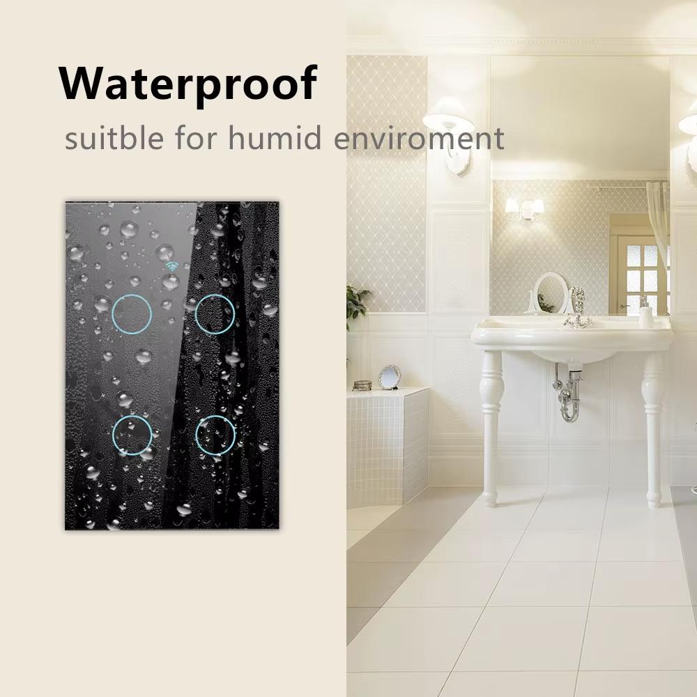 1/2/3/4 gang TUYA WiFi Smart Touch Switch 40A Wall Button App Remote Control Voice Timing Works With Alexa Alice Google Home