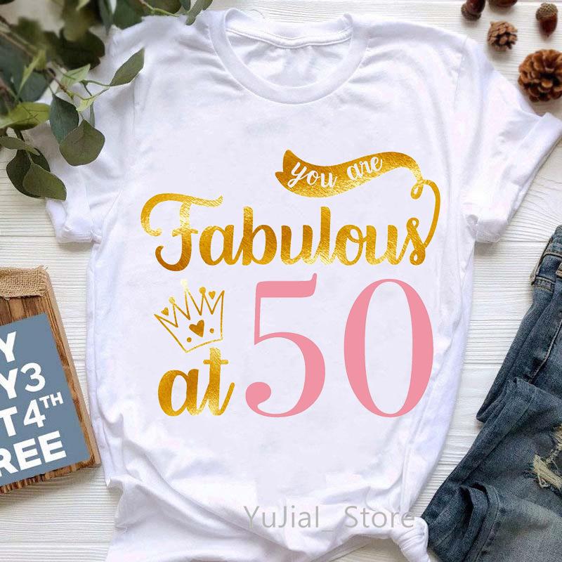 Europe and The United States Womens 50th Birthday Blouse Half Sleeve A Generation of Hair Tshirt Crewneck Tshirt Women Tops