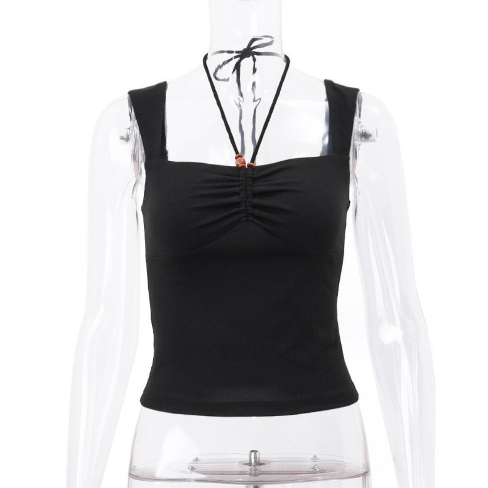 

Черная майка с квадратным вырезом, модный тонкий корсет для женщин