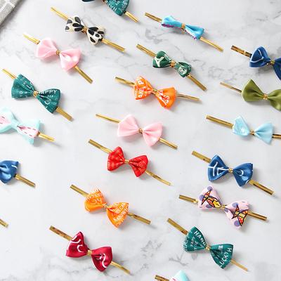 50 Stück/Packung Bunte Schleife Metallischer Twist-Bindedraht Zum Versiegeln von Keksen, Biskuits, Kuchen Bäckerei-Verpackung Kekse Geschenktüten-Dekoration