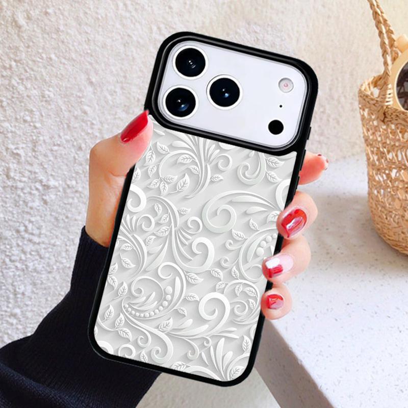 3D Flower Relief Phone Case For iPhone 17 Air 16 15 14 13 12 11 Pro Max Plus