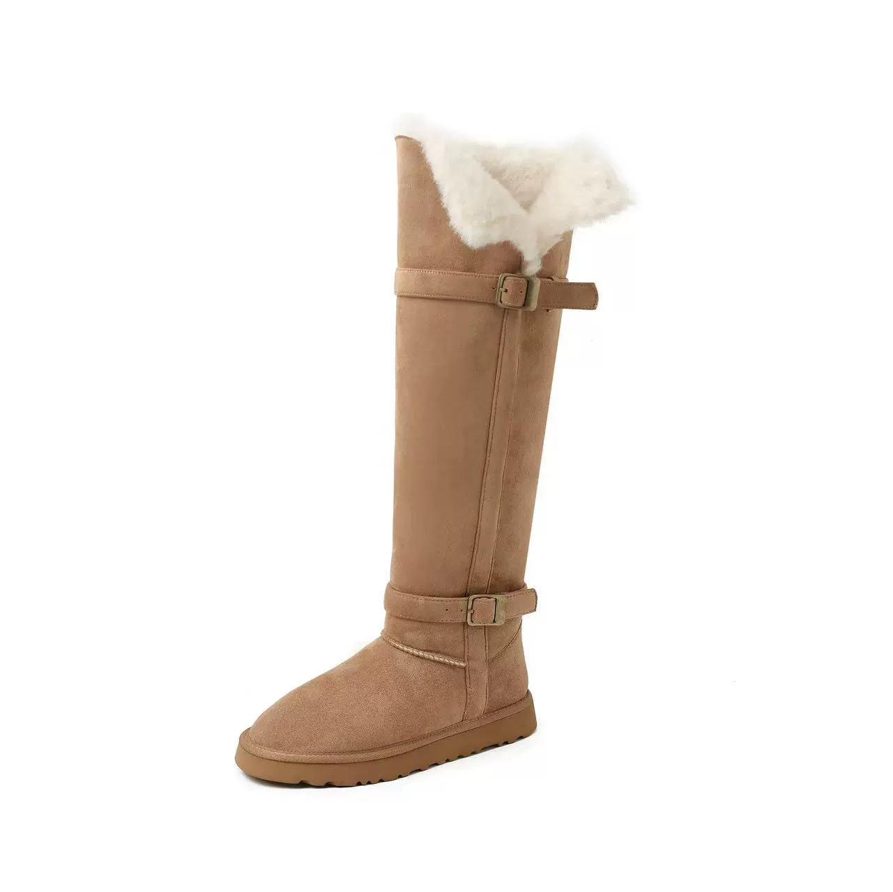 Self-kept version over-knee snow boots for women piled and thickened thermal cotton shoes in winter two thick soles for women with folded boots 40 5260₽
