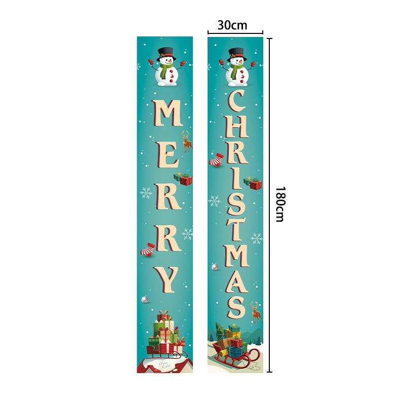 Christmas banners and couplets, 300D Oxford cloth door curtains, outdoor decorations, door stickers, background cloths, hanging flags