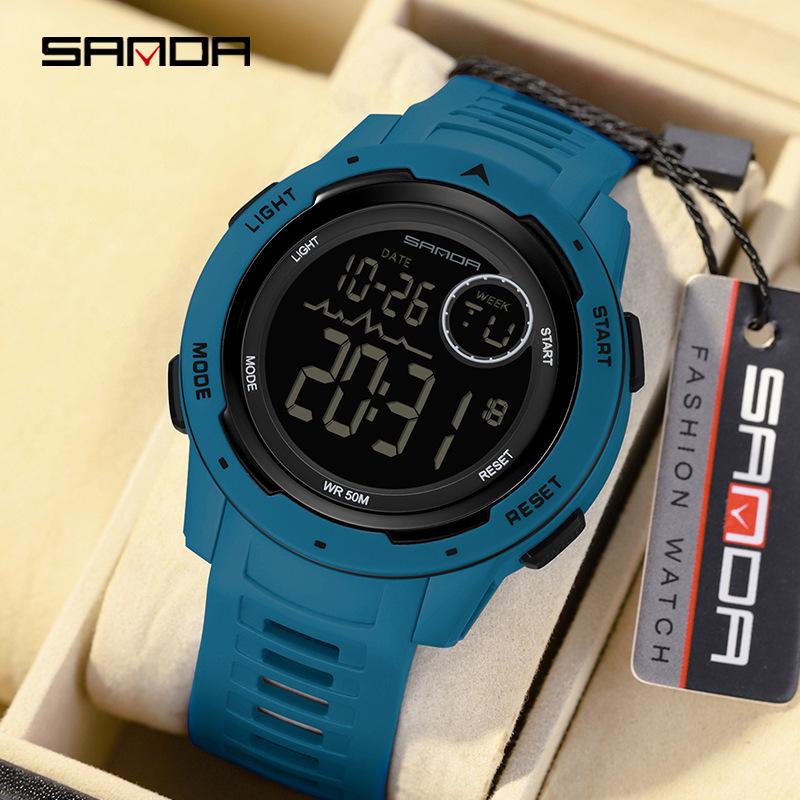 Sanda Electronic Fashion Sports Watch: Multifunctional, Stylish, Unisex, Single Display