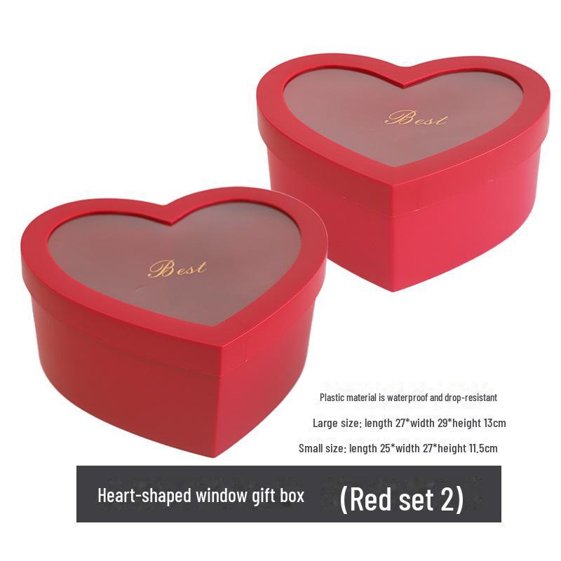Heart-Shaped Transparent Gift Box for Flowers & Fruits - Perfect for Valentine's Day