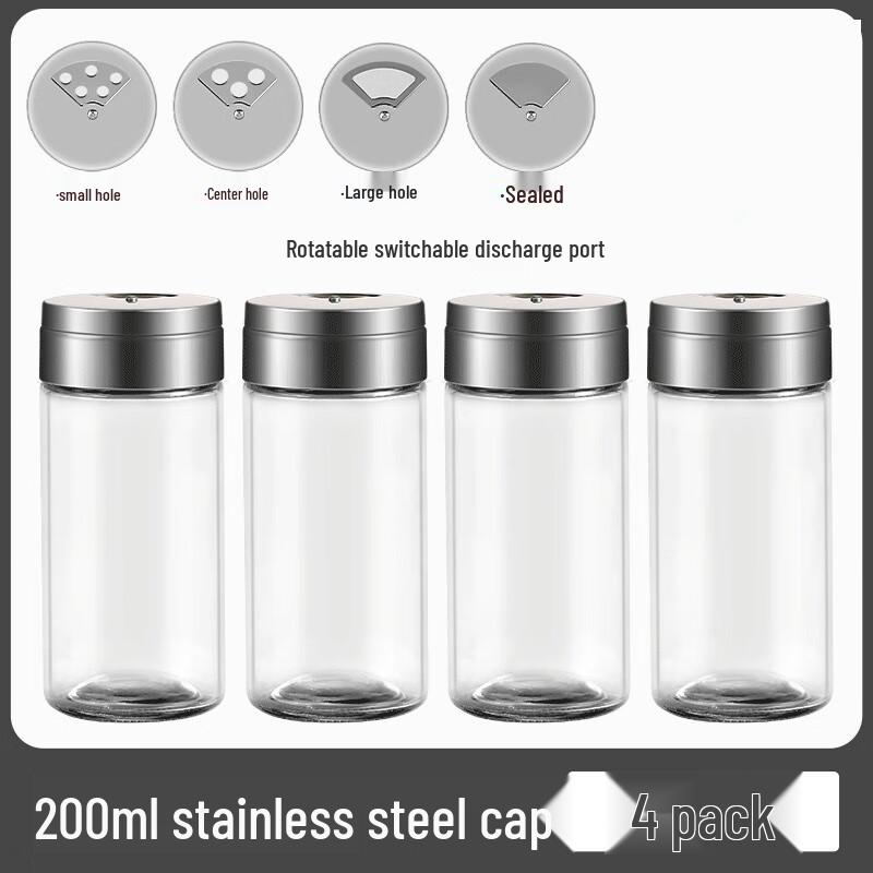 Danle 4-Piece 200ml Glass Seasoning Bottle Set
