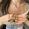 Glazed Mushroom Pendant Necklace Versatile Fashion Premium Clavicle Chain ins Simple Jewelry