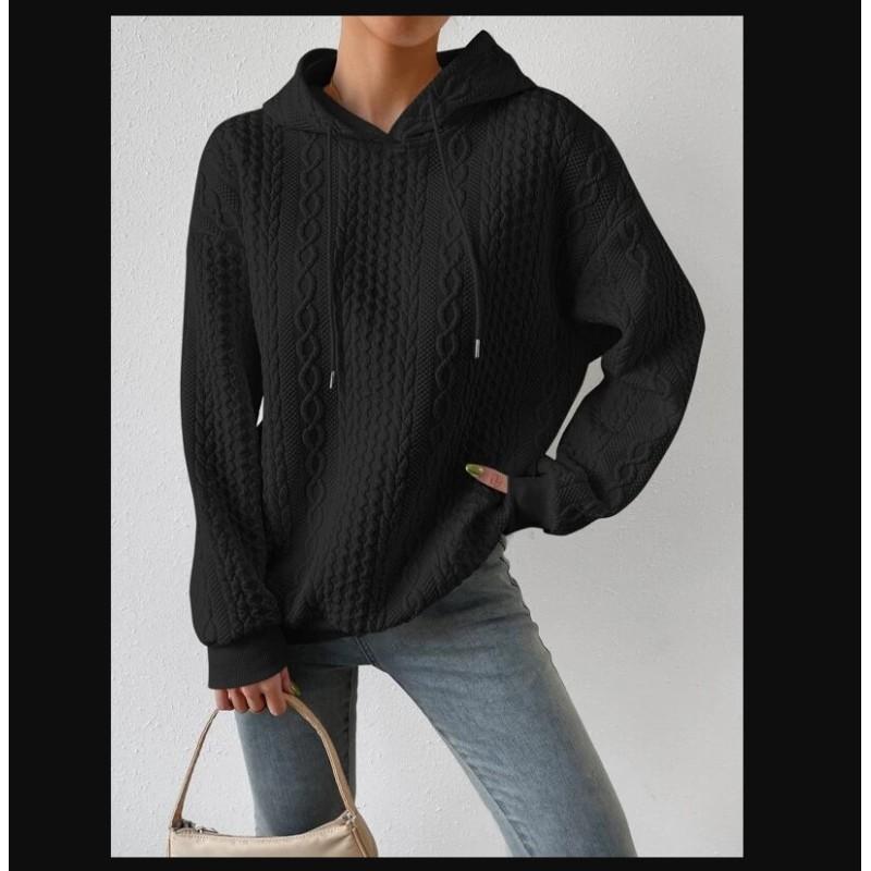 Women's Autumn and Winter Knitted Pullover Plus Size Casual Knitted Long Sleeve Sweatshirt Loose Plus Size Tops