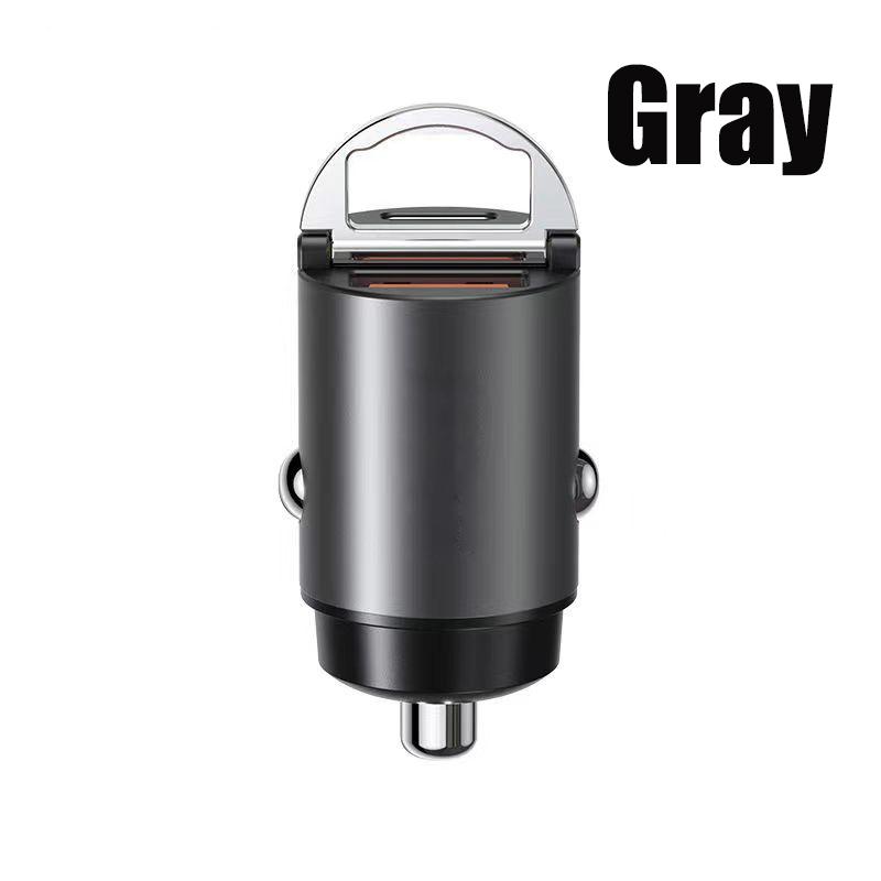 

Мини-автомобильное зарядное устройство USB Type C, 30 Вт для Iphone 14 Pro Max 13 12 11 Mini Xr Xs Ipad Xiaomi Samsung, металлический сверхбыстрый зарядный адаптер Charger серый