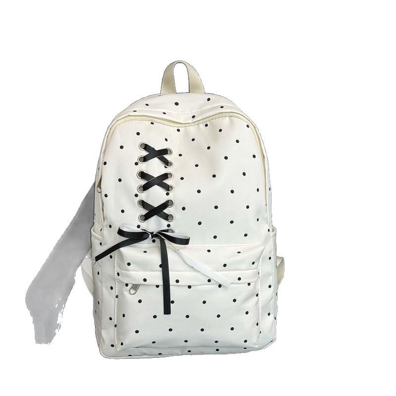 Schoolbag new middle and high school high-value schoolbag fashion trend polka dot large-capacity backpack casual versatile backpack