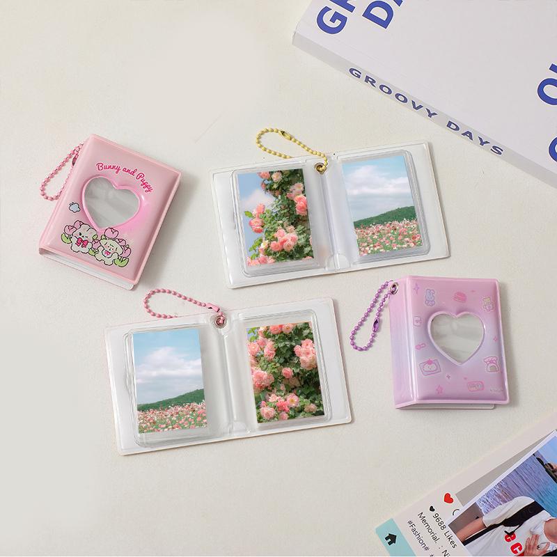 Small Card Storage Album Pendant Love Hollow Mini Photo Album Mini Album Photocard Holder Decorative PVC Cartoon Collect Book