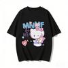 2026 New Cute Kitty Cat Print Teddy Bear Tshirt Set Casual Familystyle Clothing Parentchild Tshirt Top