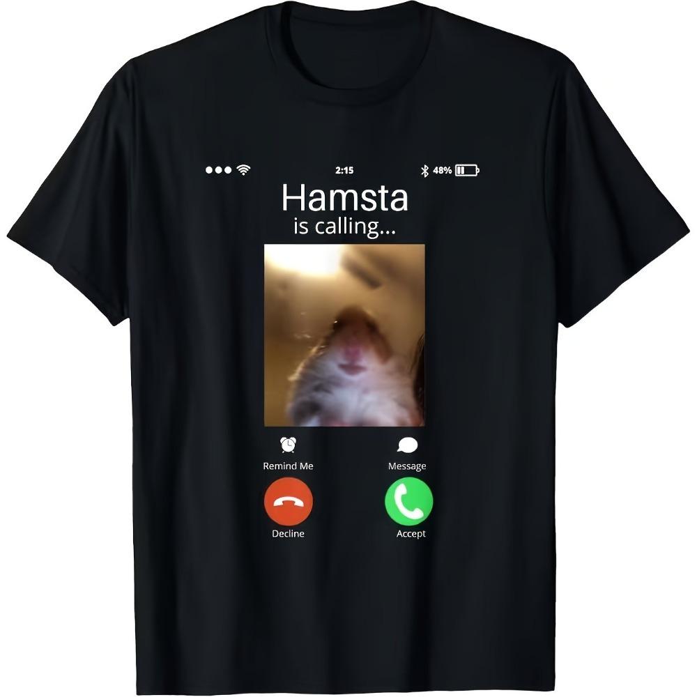 Lustiges Hamster Videoanruf Meme T-Shirt Unisex Sommer Neu Artikel Geeignet für Unisex und Damen Lässiges T-Shirt